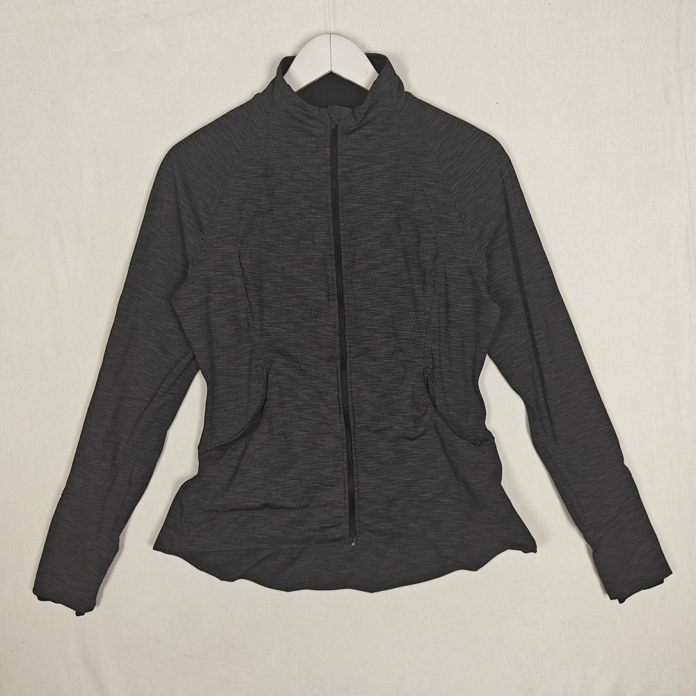 Lululemon Define Jacket Heathered Black Gray Space Dye Full Zip Activewear 10
